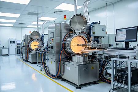 Cleanroom with advanced process vacuum equipment running